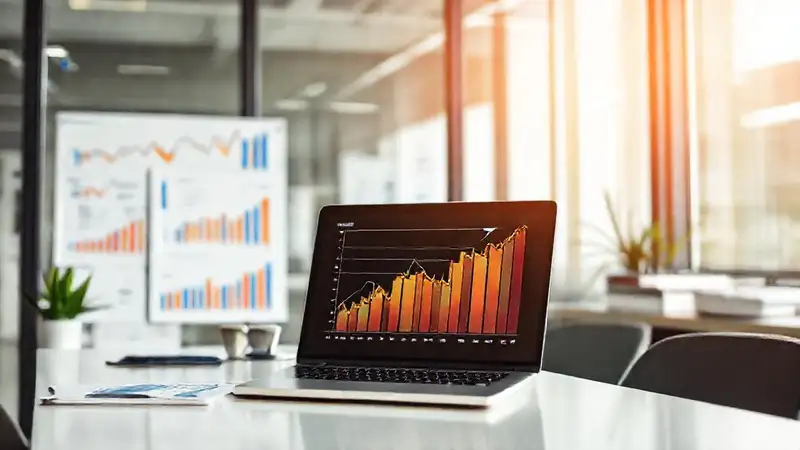 La oficina moderna muestra un éxito digital