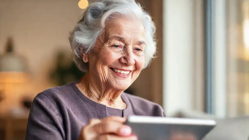 Tablet digital amigable para mayores