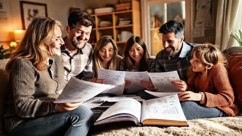 Qué reportes ayudan en la preparación fiscal familiar Familia reunida