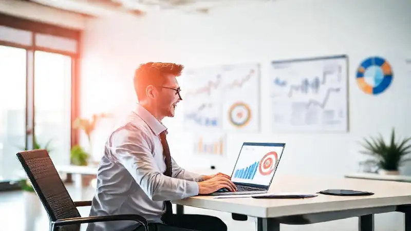 Un profesional se enfoca en el éxito