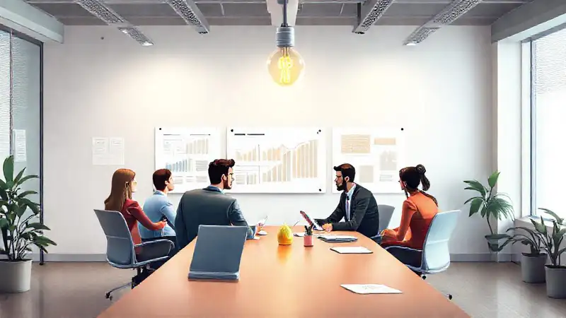 Reunión profesional, colaboración y conceptos innovadores