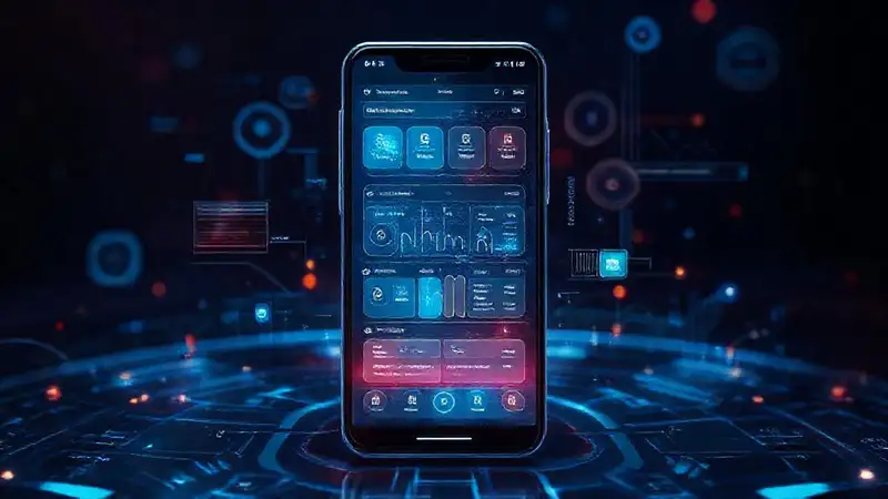 Interfaz futurista, visualmente impactante y tecnológica