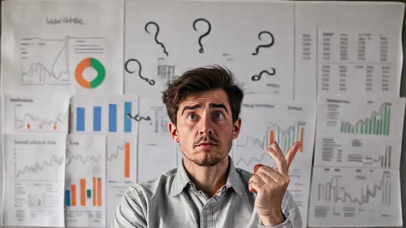 La persona evalúa sus objetivos financieros inciertos