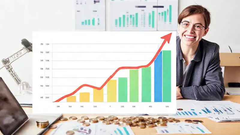 Qué días son más efectivos para ajustar el presupuesto mensual Gráficos ascendentes indican éxito financiero