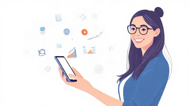 Mujer moderna: finanzas digitales y optimismo