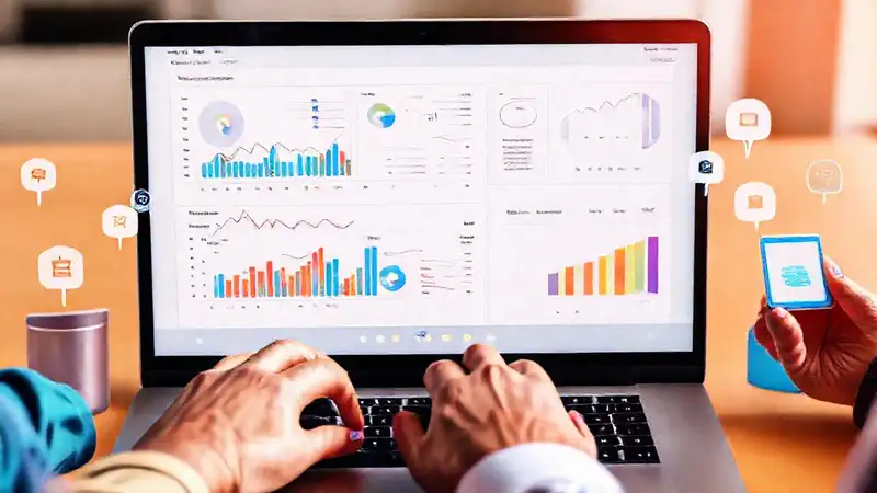 Una laptop limpia muestra información visual