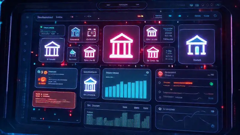 Interfaz futurista presenta información digital clara