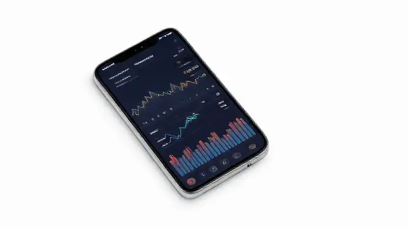 Mockup financiero con análisis visual