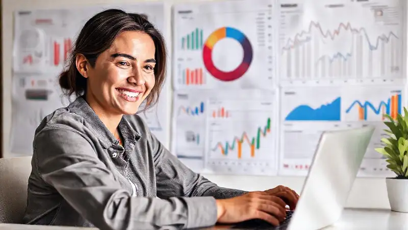 Cómo evalúan la salud financiera los usuarios Análisis de datos visuales optimista digital