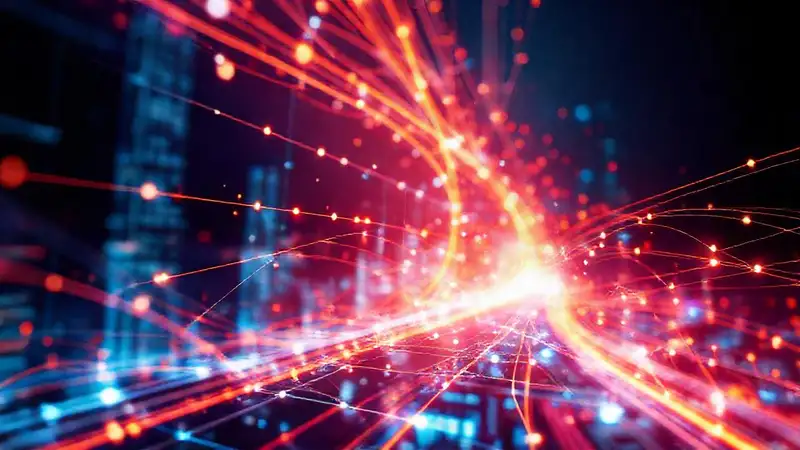 Interfaz digital futurista y vibrante