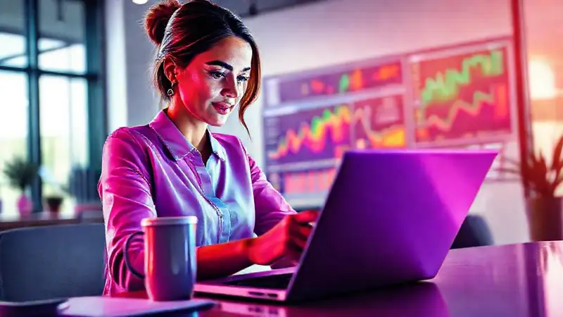 Cómo seleccionar la mejor app según mi perfil financiero Mujer analiza gráficos financieros con calma