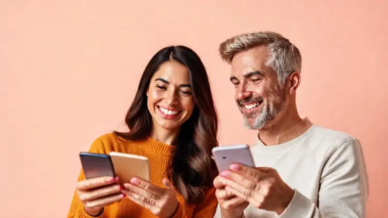 Pareja moderna confía en finanzas digitales