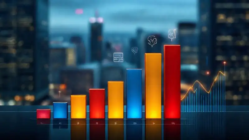 Gráficos analíticos profesionales representan datos visuales