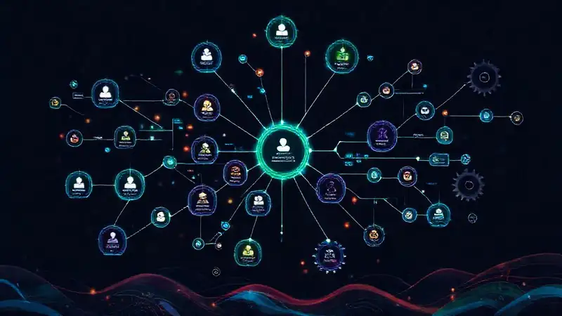 Qué tan flexible es el sistema para añadir nuevas cuentas o gastos Diagrama digital complejo y vibrante