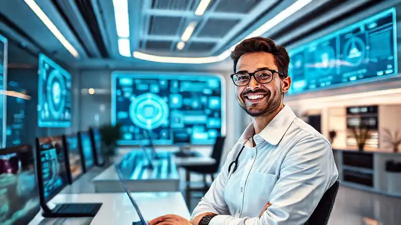 Un futuro de oficina brillante y digital