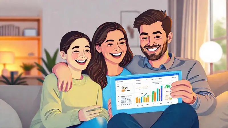 Pareja moderna disfruta de libertad financiera