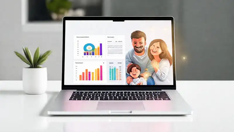 Una laptop digital inspira libertad financiera