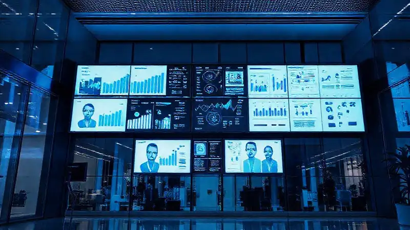 Un edificio de oficinas presenta información clara