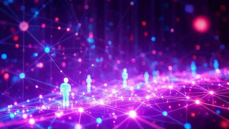 Una interfaz digital futurista, visualmente compleja