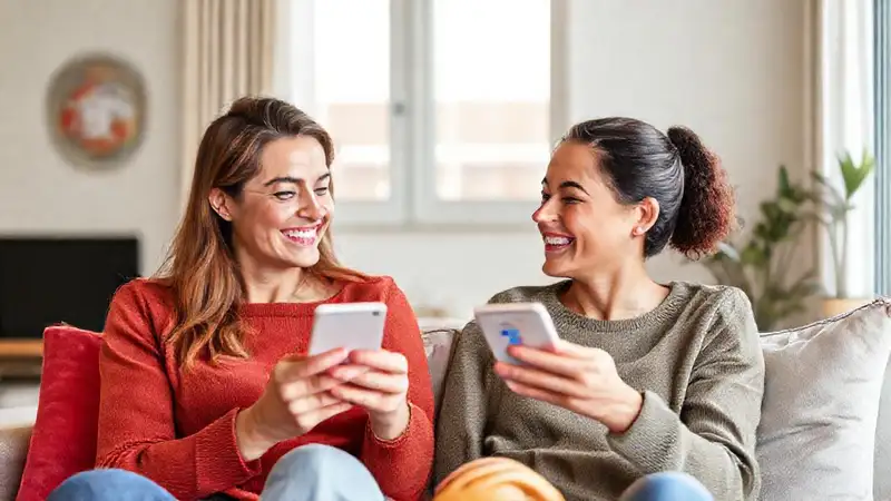 Pareja usa apps financieras digitales