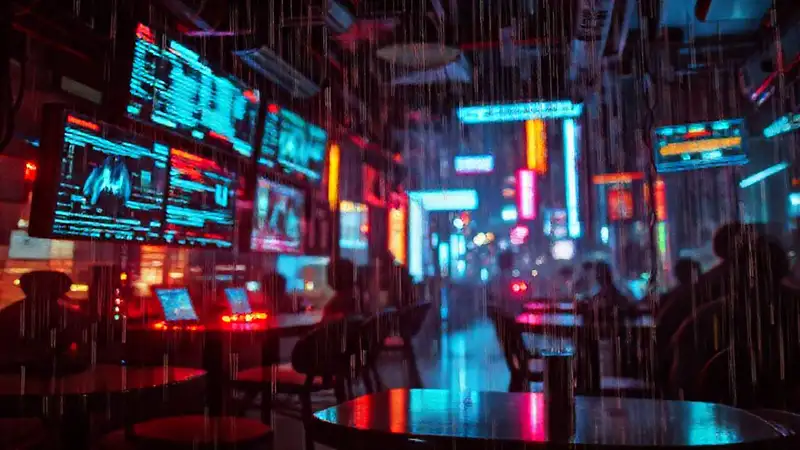 Café cyberpunk: paranoia digital y neón
