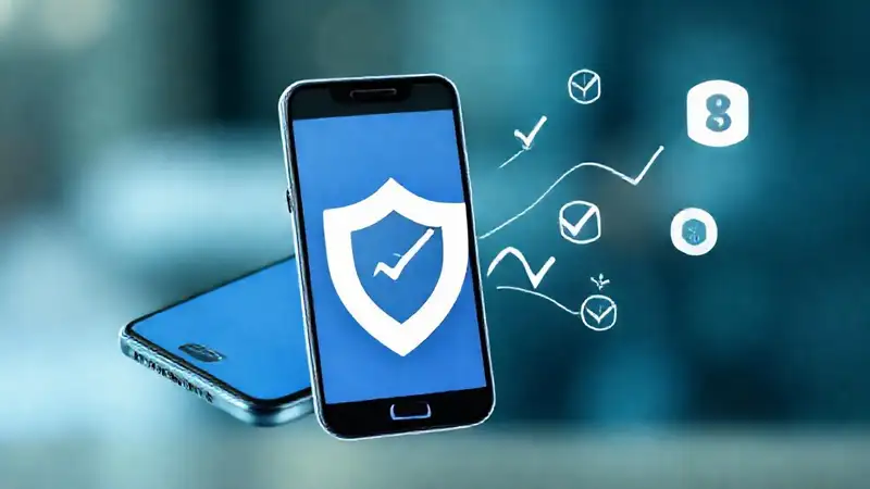 Ilustración digital: finanzas y seguridad móvil