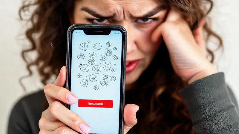 Qué pasos seguir para cancelar una suscripción en la app elegida Mujer frustrada cancela suscripción en pantalla