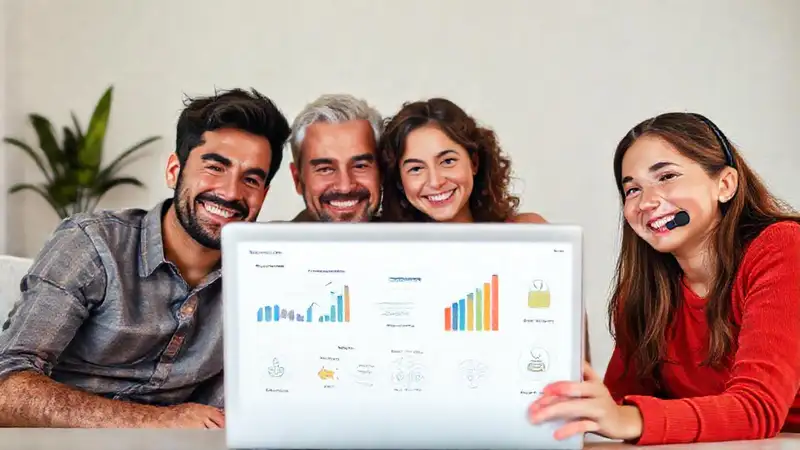 Familia gestiona su presupuesto digitalmente