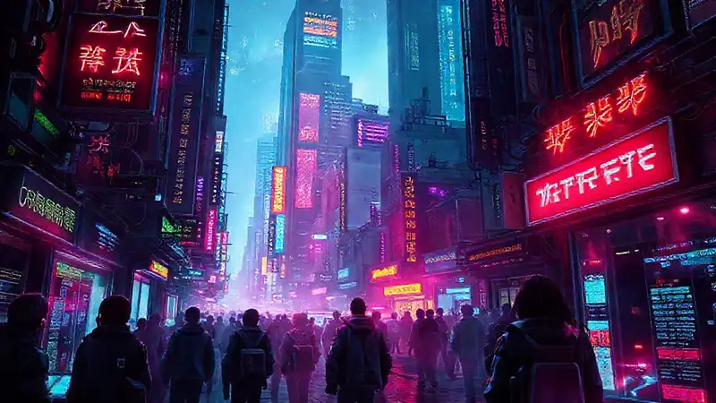 Qué integraciones tiene el software con otras aplicaciones financieras Ciudad cyberpunk futurista