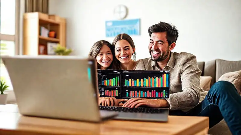 Éxito financiero visualmente optimista y moderno