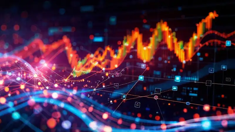 Una interfaz digital visualiza finanzas futuristas