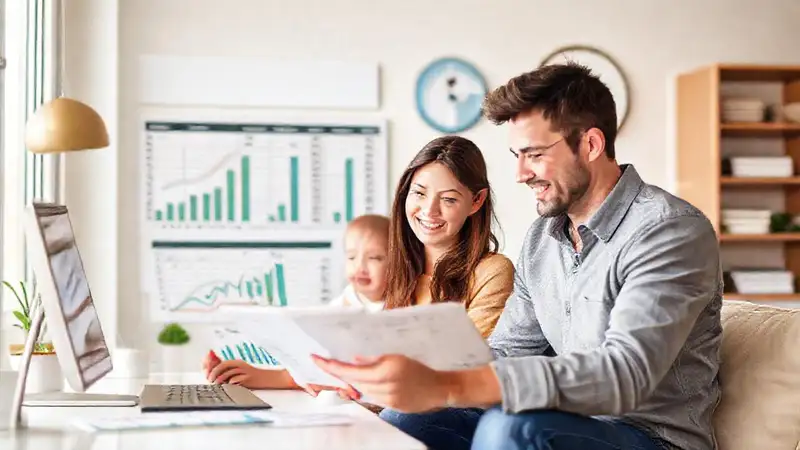 Planificación financiera digital, visual y optimista