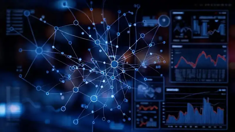 Visualización abstracta futurista, analítica y suave