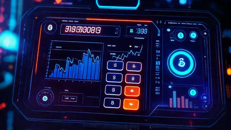 Calculadora futurista ofrece asesoramiento financiero visual