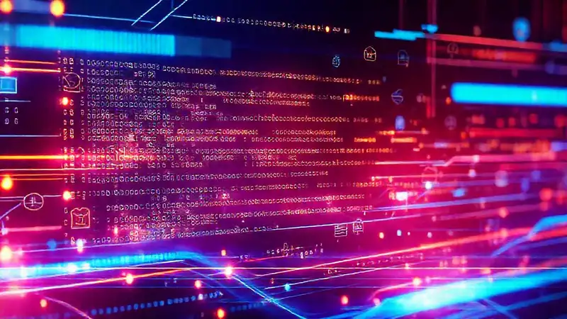 Interfaz de software futurista y vibrante