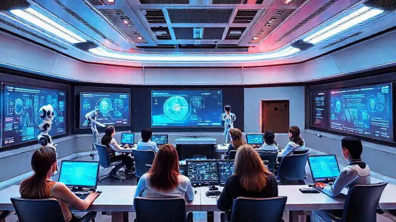 Aula futurista digital para aprendizaje avanzado