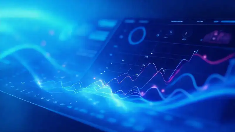 Interfaz digital futurista y elegante analiza datos