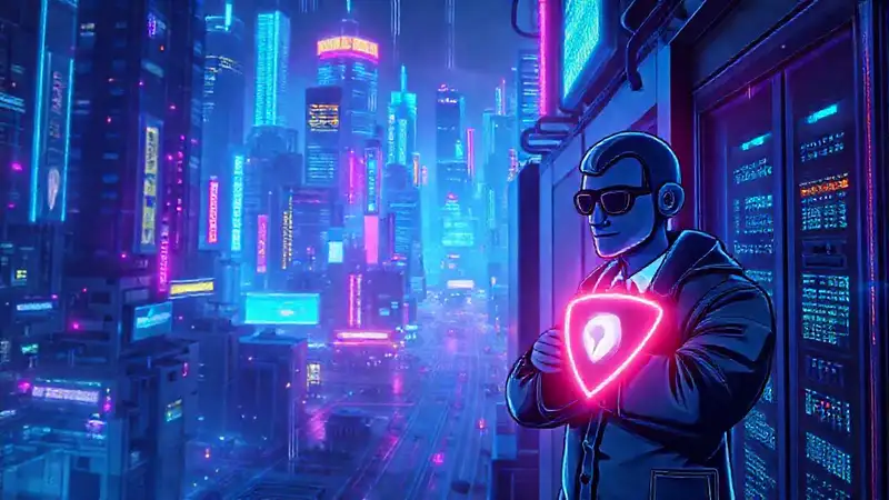 Una ciudad cyberpunk segura y digital