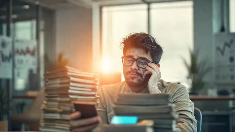 Una persona lucha con finanzas digitales